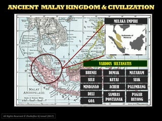 All Rights Reserved © Zhulkeflee Hj Ismail (2017))
MELAKA EMPIRE
VARIOUS SULTANATES
DEMAK MATARAM
KUTAI SIAK
PAGAR
RUYONG
BRUNEI
ACHEH PALEMBANG
SAMBAS
PONTIANAKGOA
SULU
MINDANAO
DELI
 