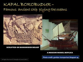 SCULPTED ON BOROBUDUR RELIEF
A MUSEUM MODEL REPLICA
Photo-credit: gambar-transportasi.blogspot.sg
All Rights Reserved © Zhulkeflee Hj Ismail (2017))
 