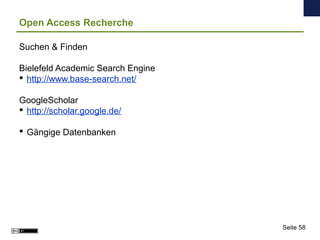 Open Access Recherche
Suchen & Finden
Bielefeld Academic Search Engine
 http://www.base-search.net/
GoogleScholar
 http:...