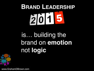 www.GrahamDBrown.comwww.GrahamDBrown.com
BRAND LEADERSHIP
iis… building the
brand on emotion
not logic
 