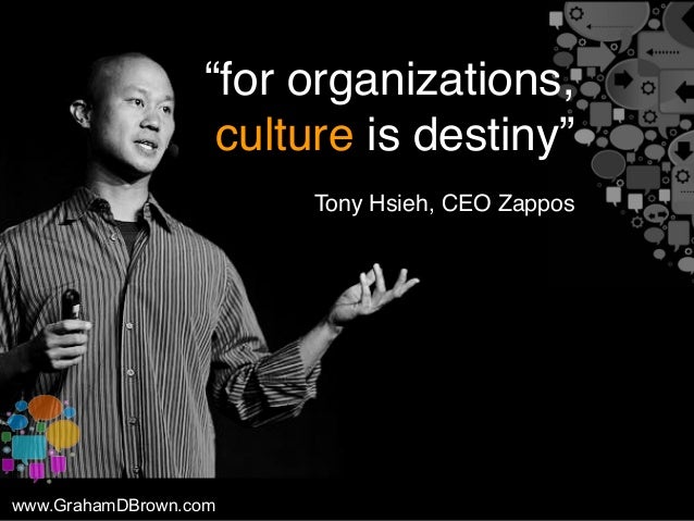 www.GrahamDBrown.com
“for organizations,
culture is destiny”
Tony Hsieh, CEO Zappos
 