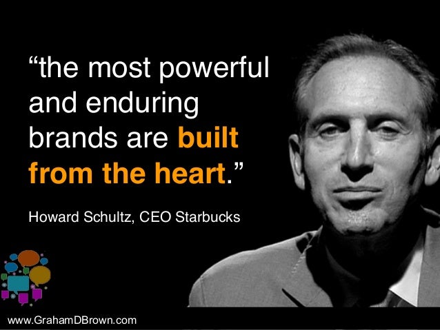 www.GrahamDBrown.com
“the most powerful
and enduring
brands are built
from the heart.”
Howard Schultz, CEO Starbucks
 