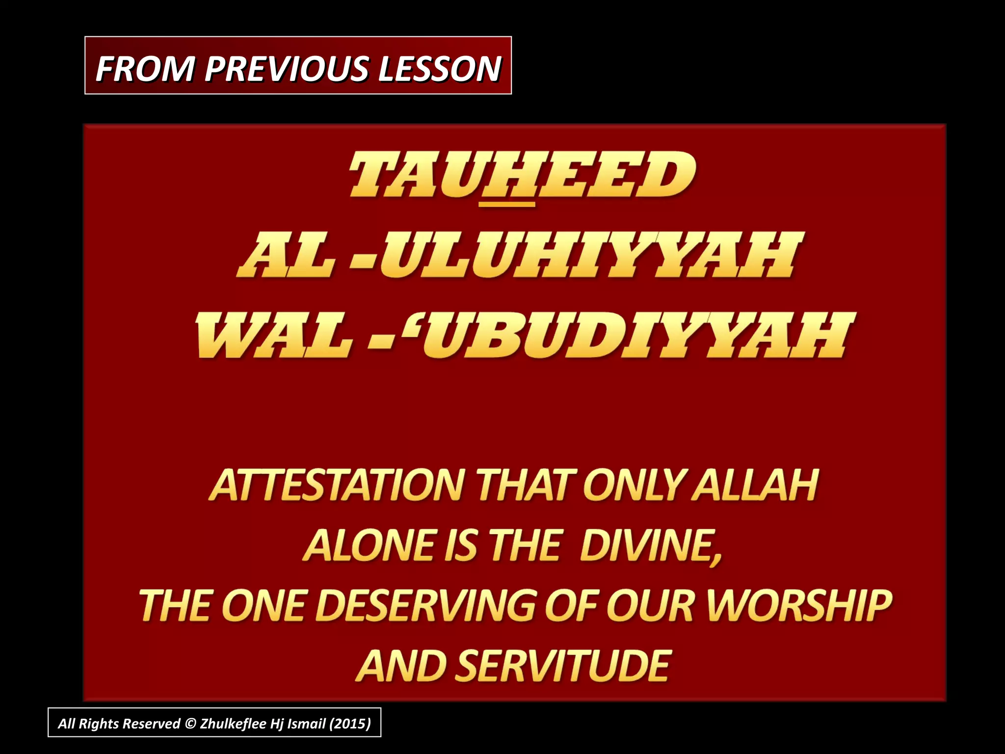 FROM PREVIOUS LESSONFROM PREVIOUS LESSON
All Rights Reserved © Zhulkeflee Hj Ismail (2015))
 