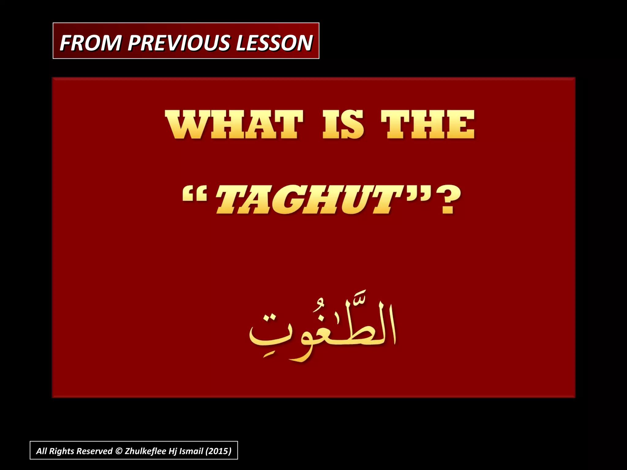 FROM PREVIOUS LESSONFROM PREVIOUS LESSON
All Rights Reserved © Zhulkeflee Hj Ismail (2015))
 