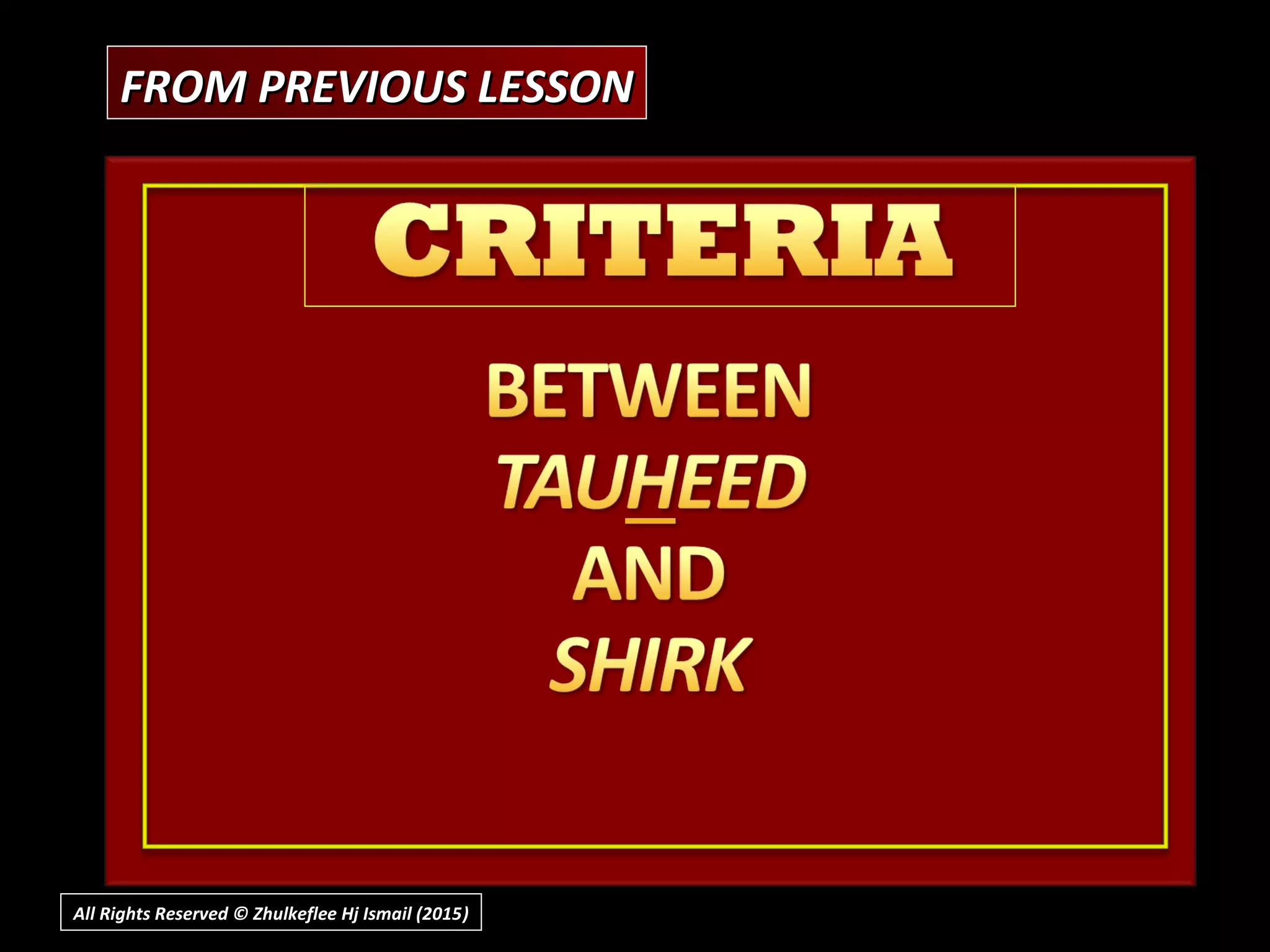 FROM PREVIOUS LESSONFROM PREVIOUS LESSON
All Rights Reserved © Zhulkeflee Hj Ismail (2015))
 