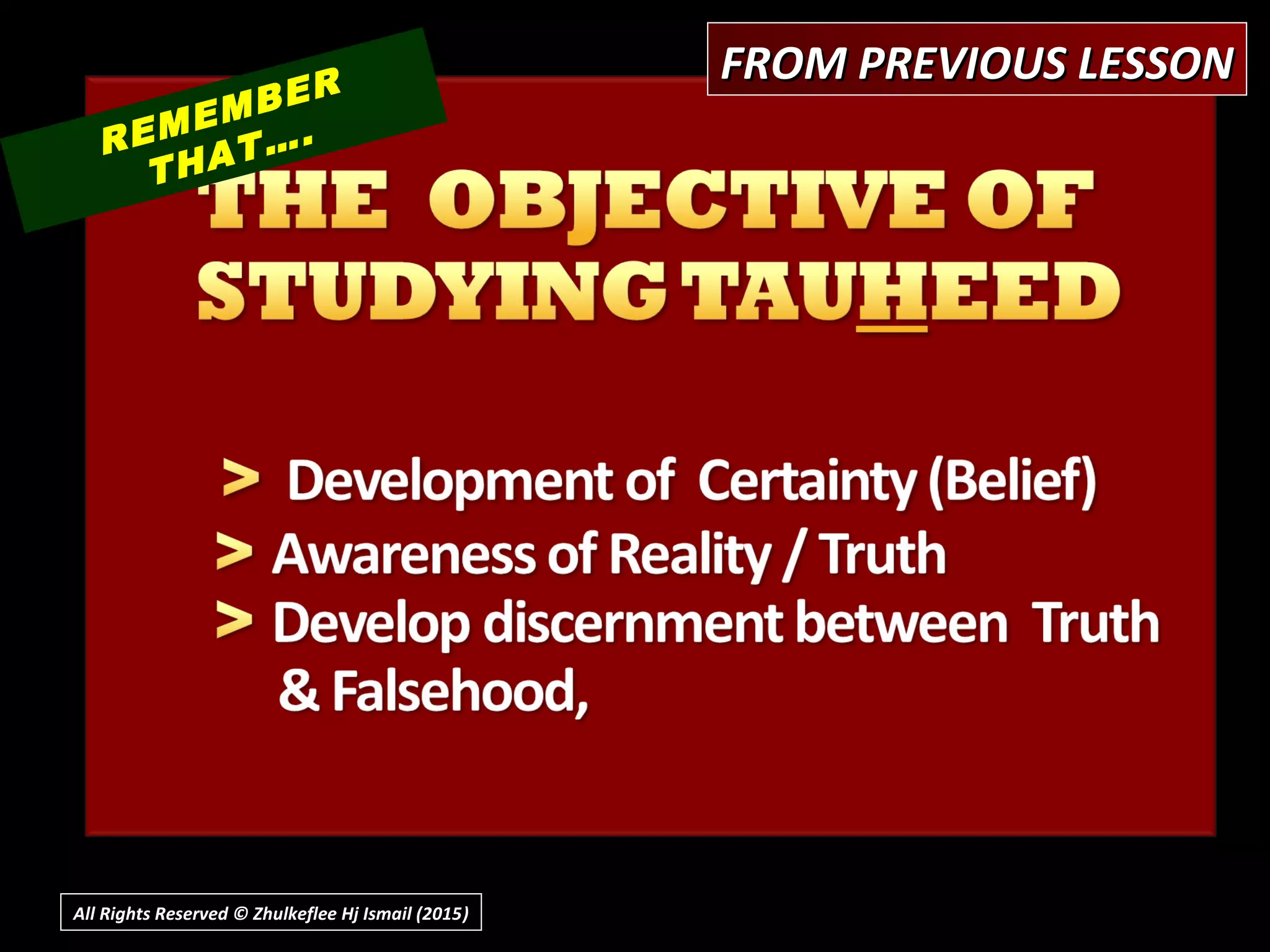 REMEMBER
THAT….
FROM PREVIOUS LESSONFROM PREVIOUS LESSON
All Rights Reserved © Zhulkeflee Hj Ismail (2015))
 