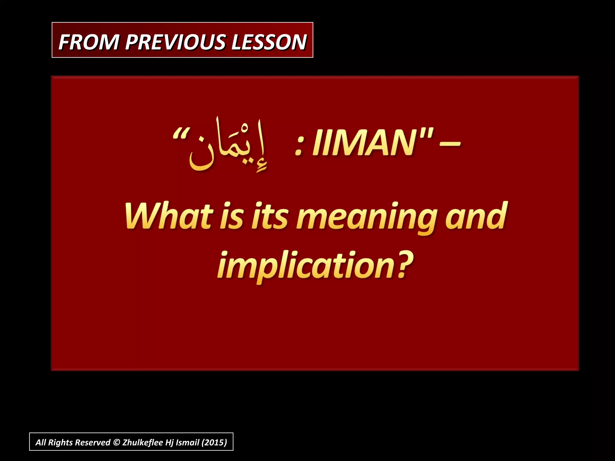 FROM PREVIOUS LESSONFROM PREVIOUS LESSON
All Rights Reserved © Zhulkeflee Hj Ismail (2015))
 