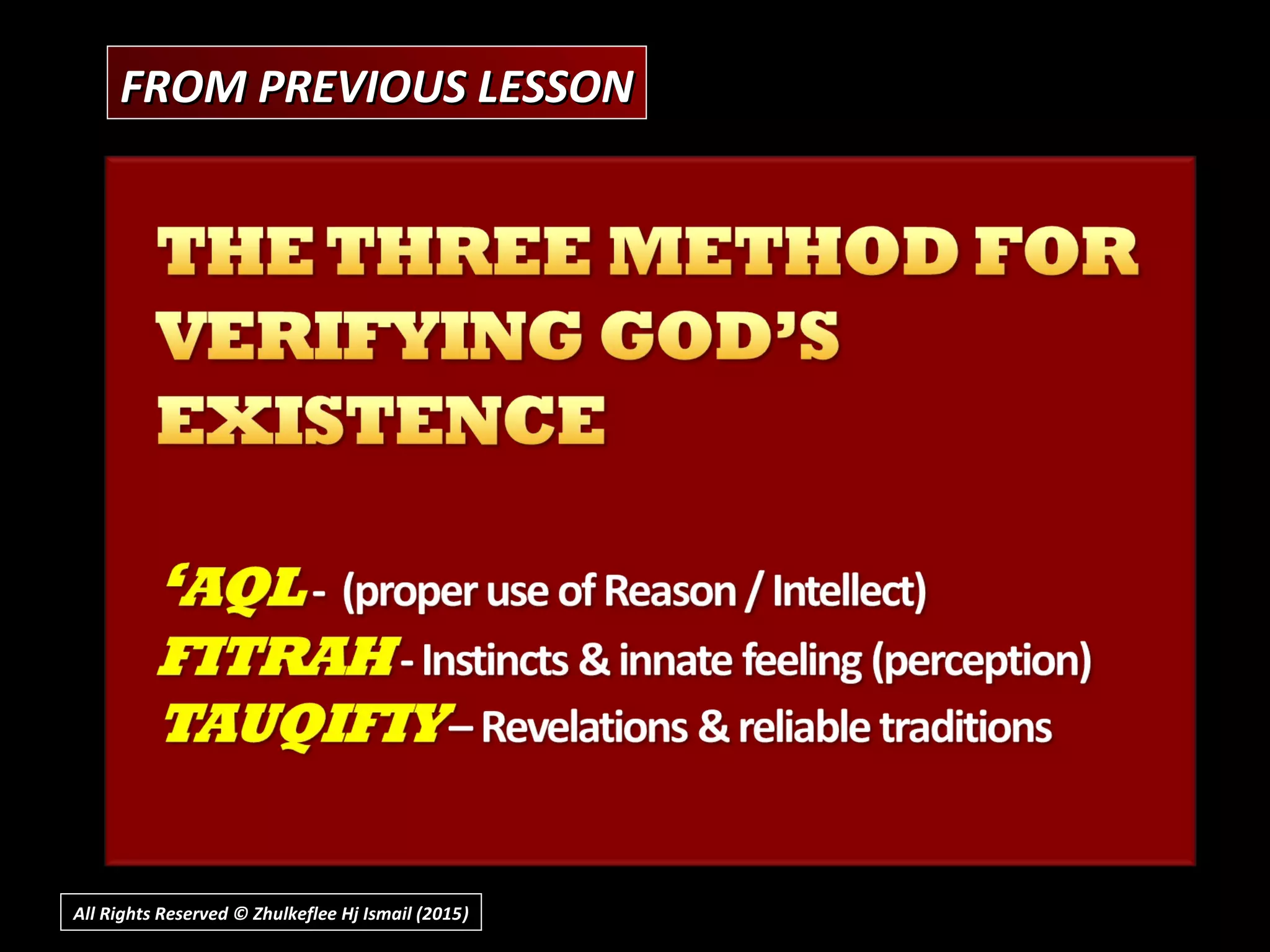 FROM PREVIOUS LESSONFROM PREVIOUS LESSON
All Rights Reserved © Zhulkeflee Hj Ismail (2015))
 