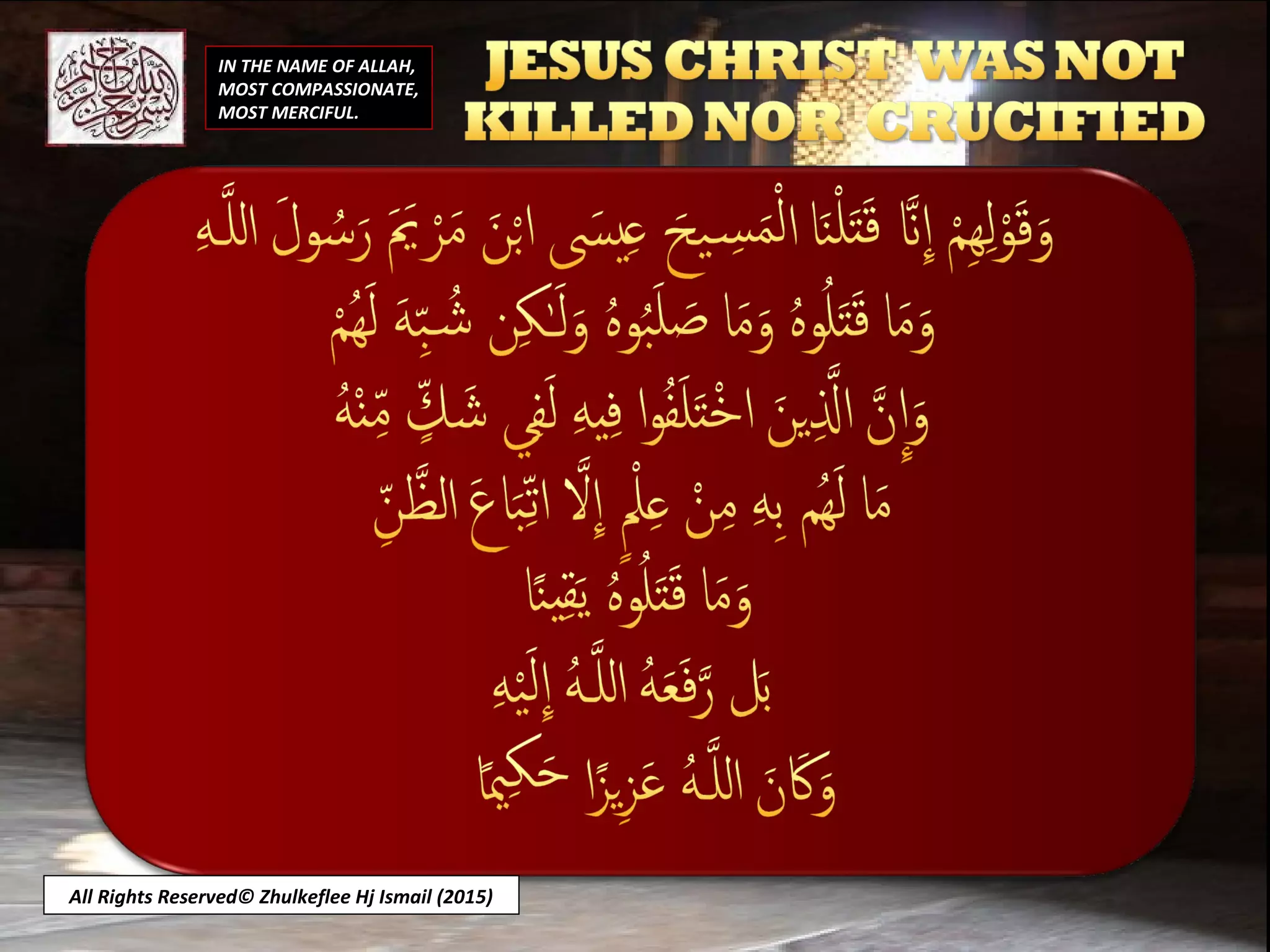 IN THE NAME OF ALLAH,
MOST COMPASSIONATE,
MOST MERCIFUL.
All Rights Reserved© Zhulkeflee Hj Ismail (2015)
 