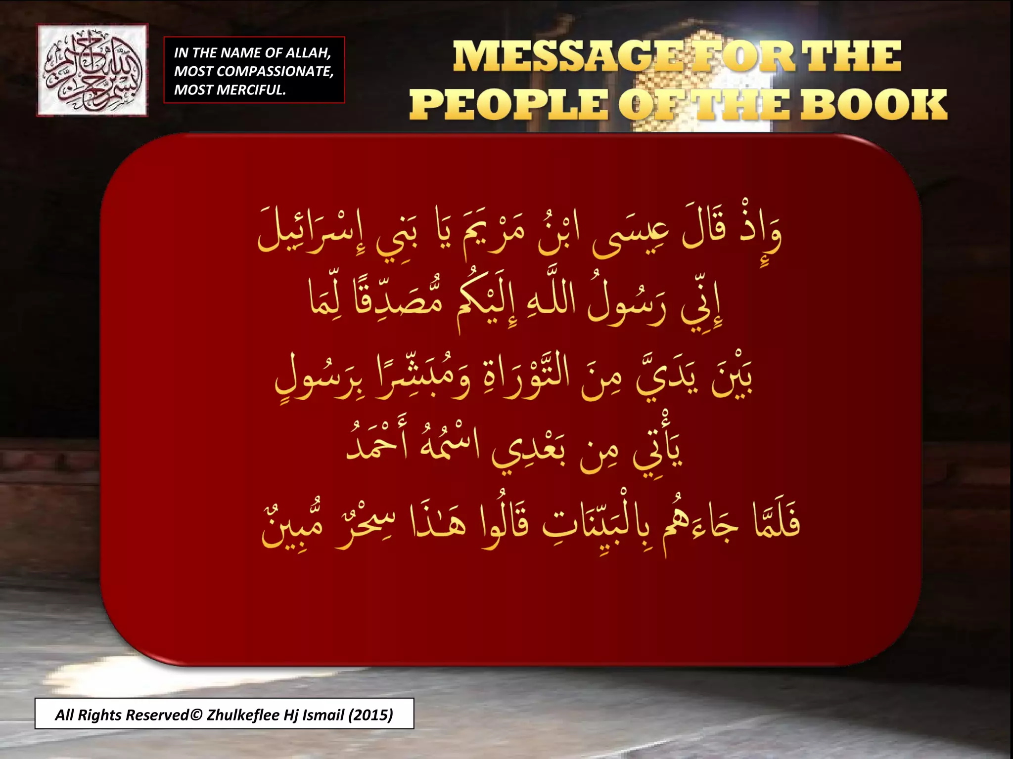 IN THE NAME OF ALLAH,
MOST COMPASSIONATE,
MOST MERCIFUL.
All Rights Reserved© Zhulkeflee Hj Ismail (2015)
 