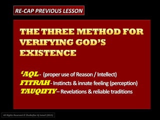 RE-CAP PREVIOUS LESSONRE-CAP PREVIOUS LESSON
All Rights Reserved © Zhulkeflee Hj Ismail (2015))
 