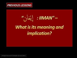 PREVIOUS LESSONSPREVIOUS LESSONS
All Rights Reserved © Zhulkeflee Hj Ismail (2015))
 