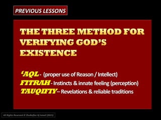 PREVIOUS LESSONSPREVIOUS LESSONS
All Rights Reserved © Zhulkeflee Hj Ismail (2015))
 