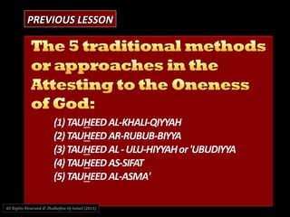 PREVIOUS LESSONPREVIOUS LESSON
All Rights Reserved © Zhulkeflee Hj Ismail (2015))
 