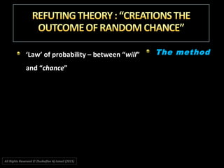 ‘‘Law’ of probability – between “Law’ of probability – between “willwill””
and “and “chancechance””
The methodThe method
All Rights Reserved © Zhulkeflee Hj Ismail (2015))
 