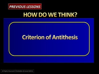 PREVIOUS LESSONSPREVIOUS LESSONS
All Rights Reserved © Zhulkeflee Hj Ismail (2015))
 