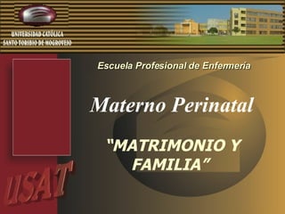 Escuela Profesional de Enfermería “ MATRIMONIO Y FAMILIA” Materno Perinatal 
