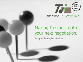 Making the most out of
your next negotiation.
Analyze. Strategize. Realize.
 