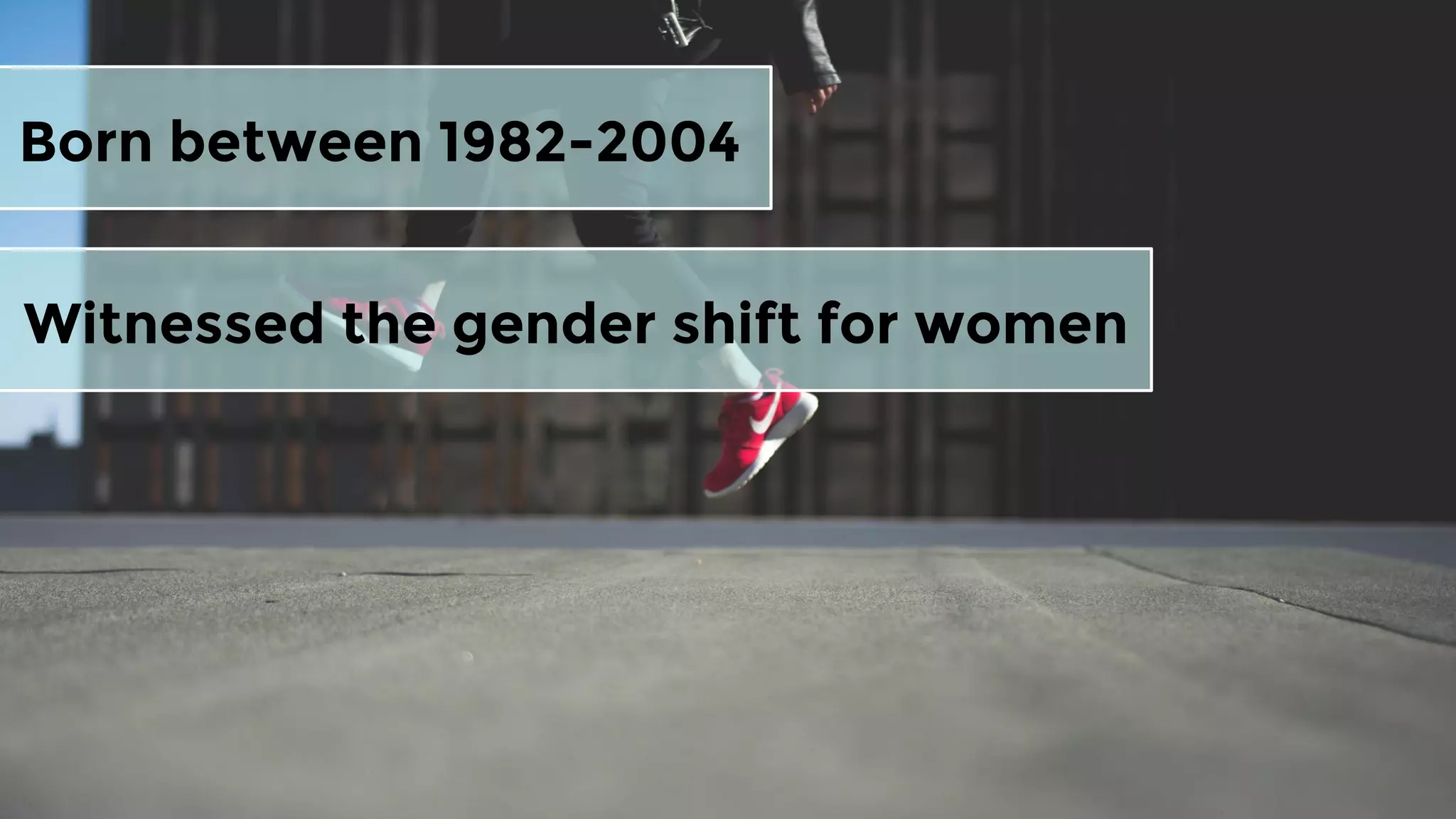 Born between 1982-2004
Witnessed the gender shift for women
 