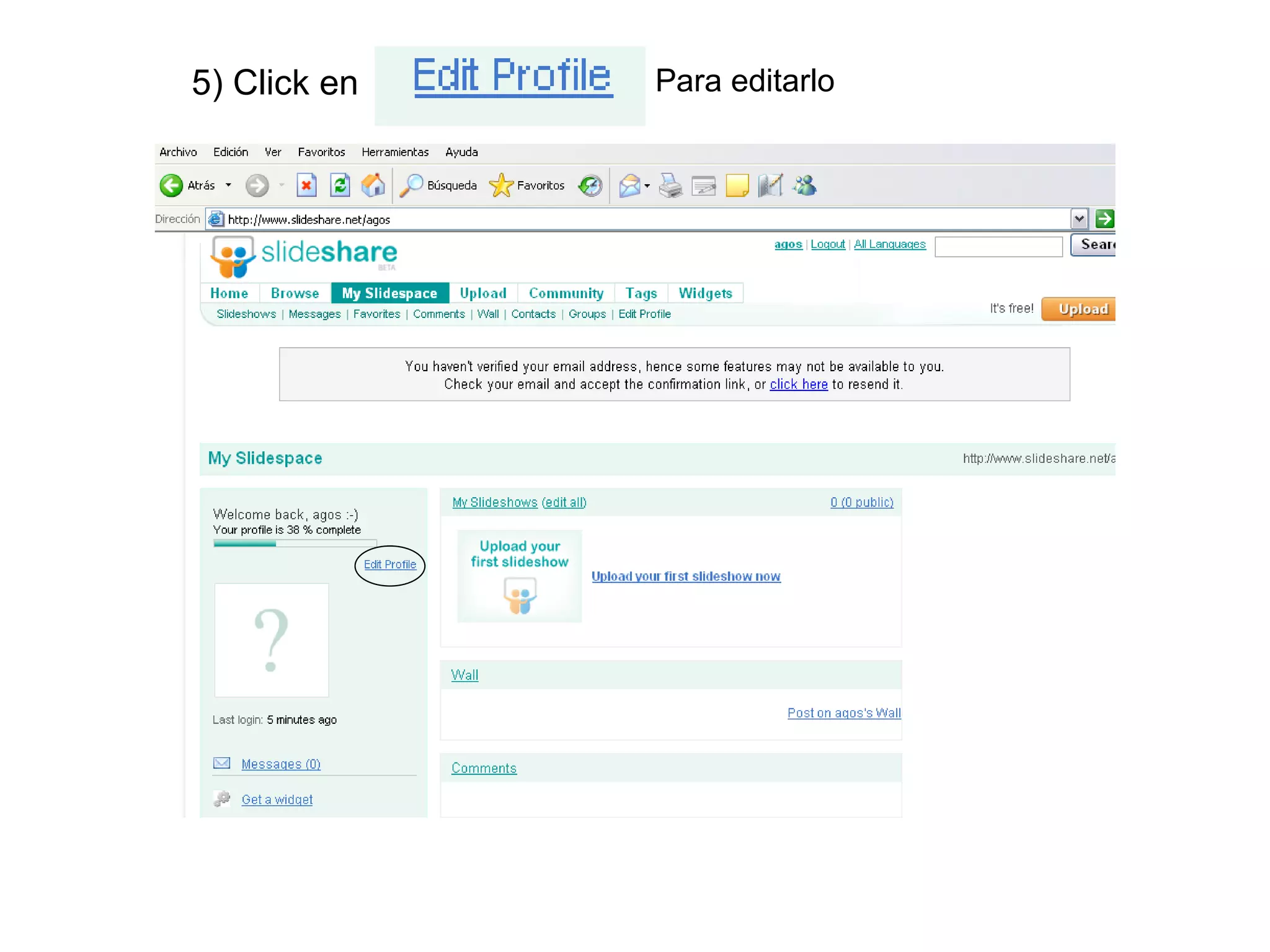 5) Click en  Para editarlo 