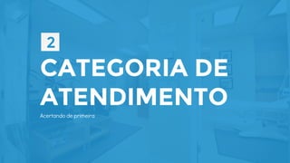 CATEGORIA DE
ATENDIMENTO
Acertando de primeira
 