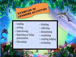 EXAMPLES OF
LEARNING ACTIVITIES
 