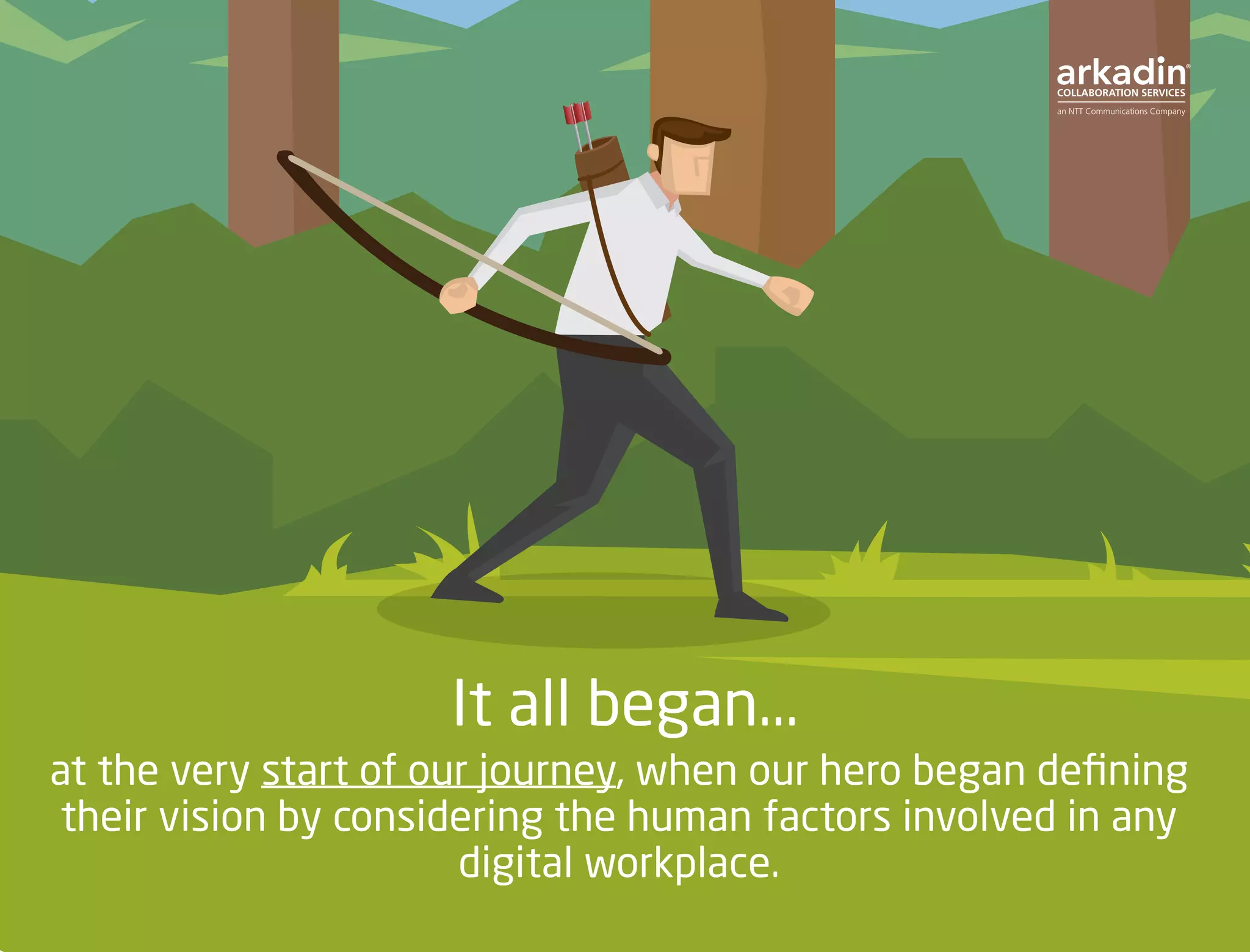 at the very start of our journey, when our hero began defining
their vision by considering the human factors involved in any
digital workplace.
It all began...
 