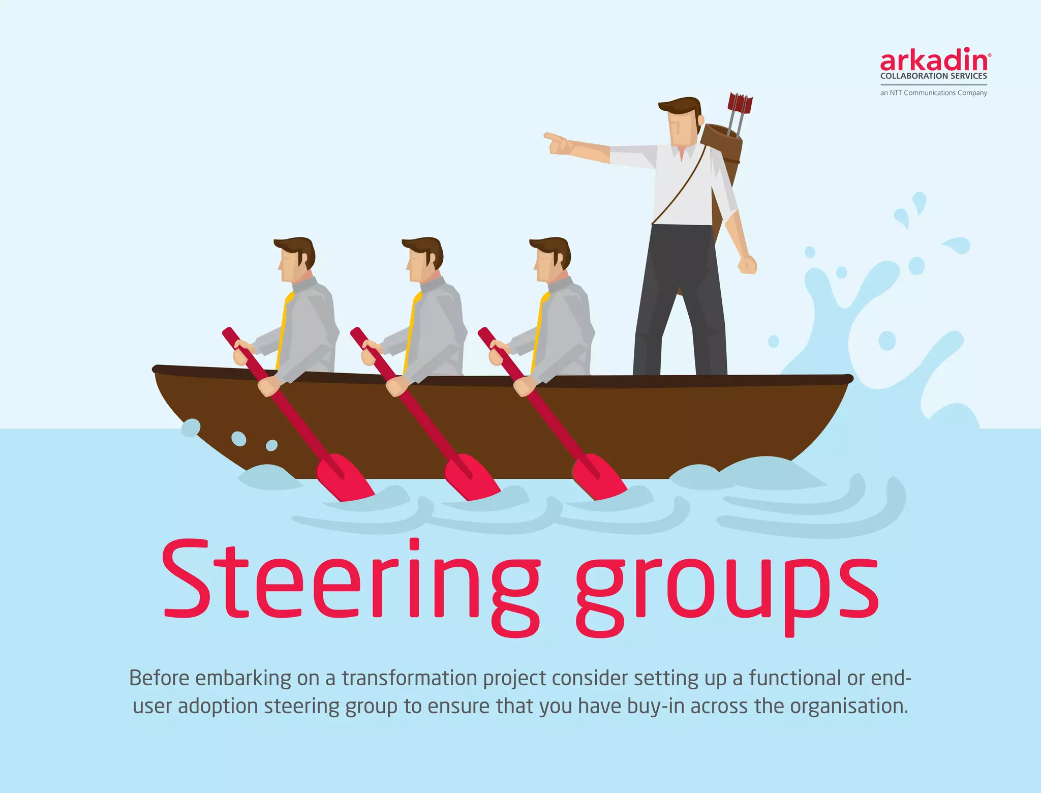 Steering groups
Before embarking on a transformation project consider setting up a functional or end-
user adoption steering group to ensure that you have buy-in across the organisation.
 