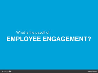 agencyEA.com
What is the payoff of
EMPLOYEE ENGAGEMENT?
 