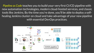 Pipeline as Code teaches you to build your very first CI/CD pipeline with
new automation technologies, modern cloud-hosted...