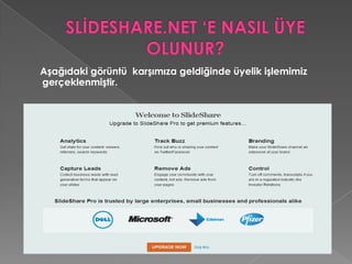 SLİDESHARE.NET ‘DE KENDİ PROFİLİMİZ AŞAĞIDAKİ GİBİDİR