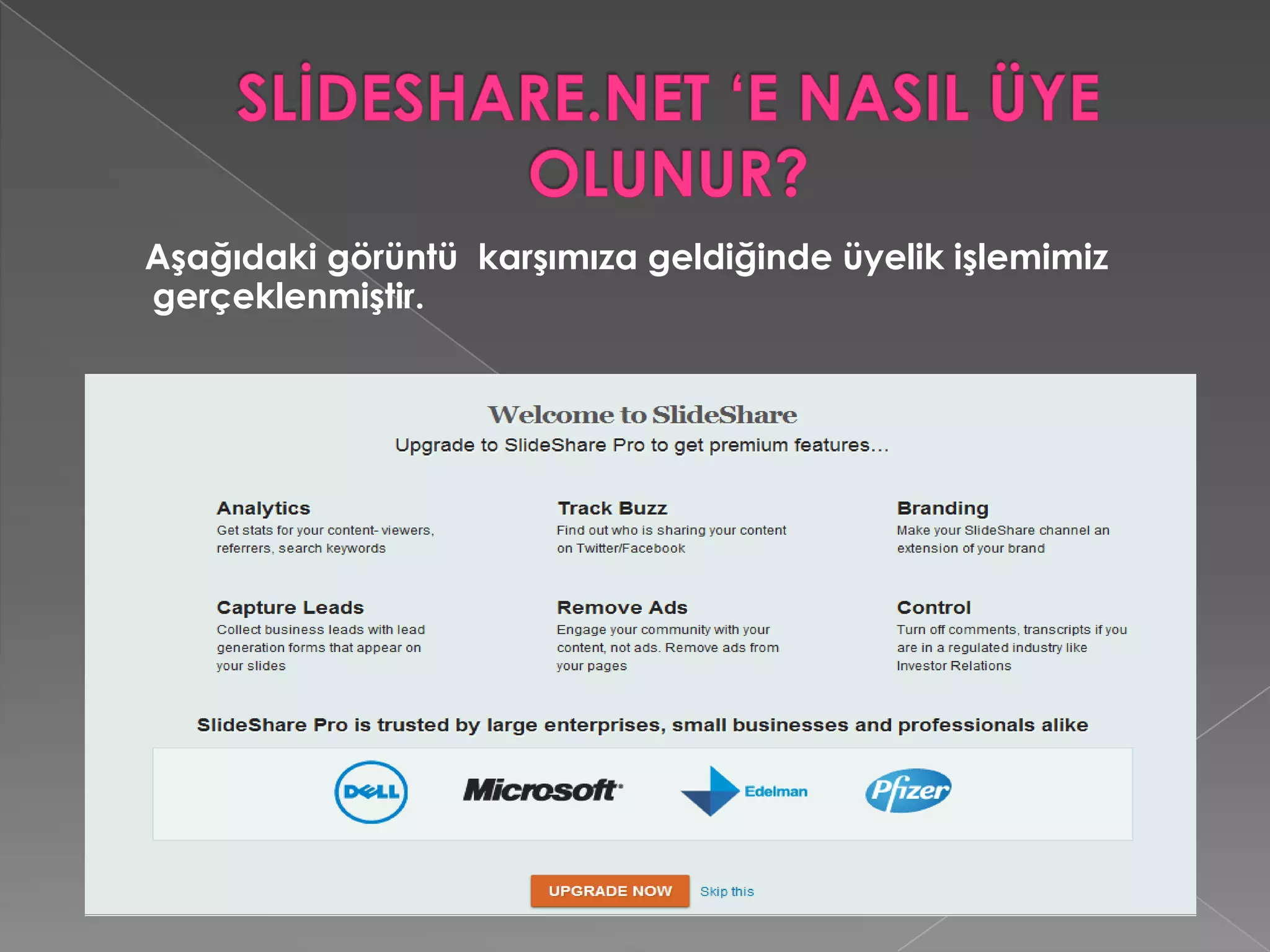 SLİDESHARE.NET ‘DE KENDİ PROFİLİMİZ AŞAĞIDAKİ GİBİDİR