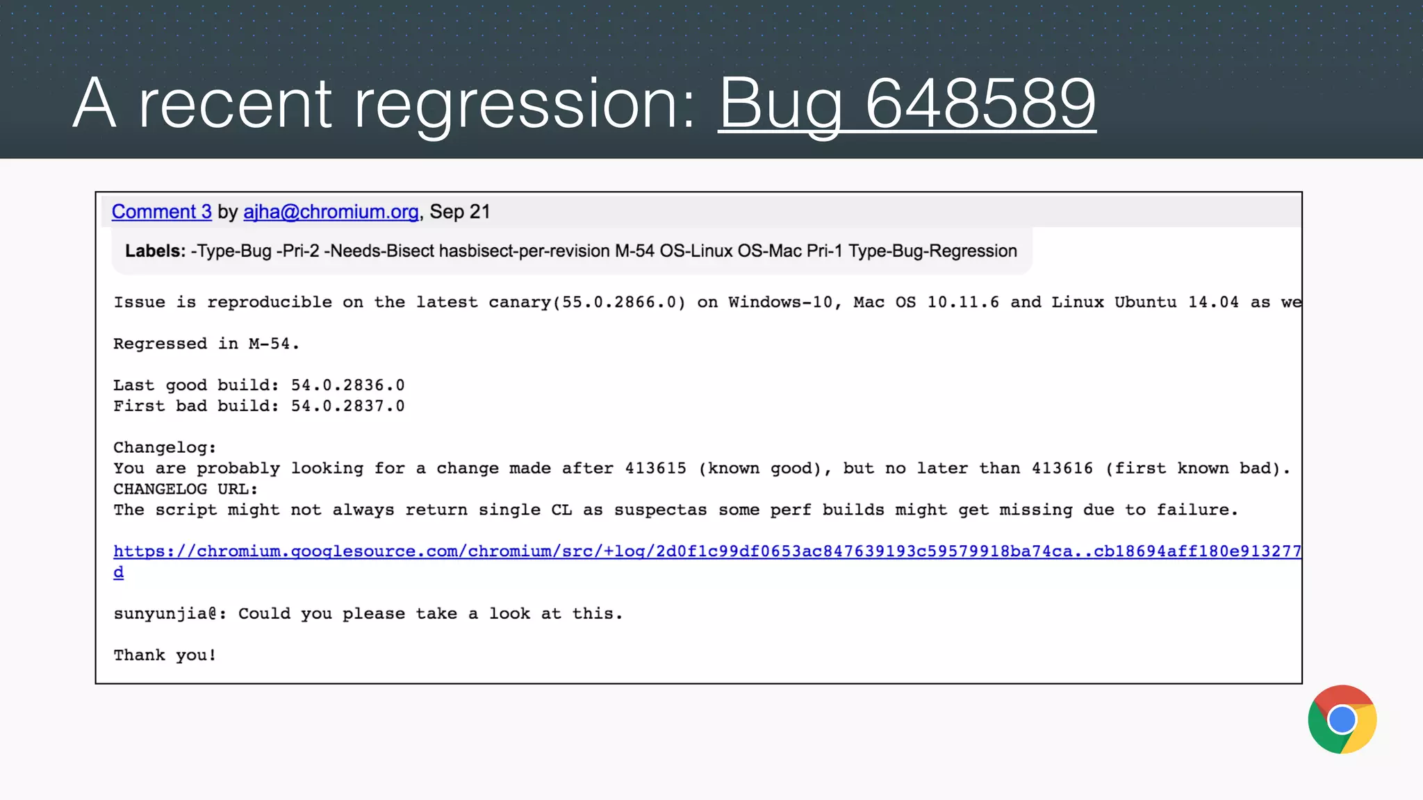 A recent regression: Bug 648589
 