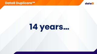 14 years…
Data8 Duplicare™
 