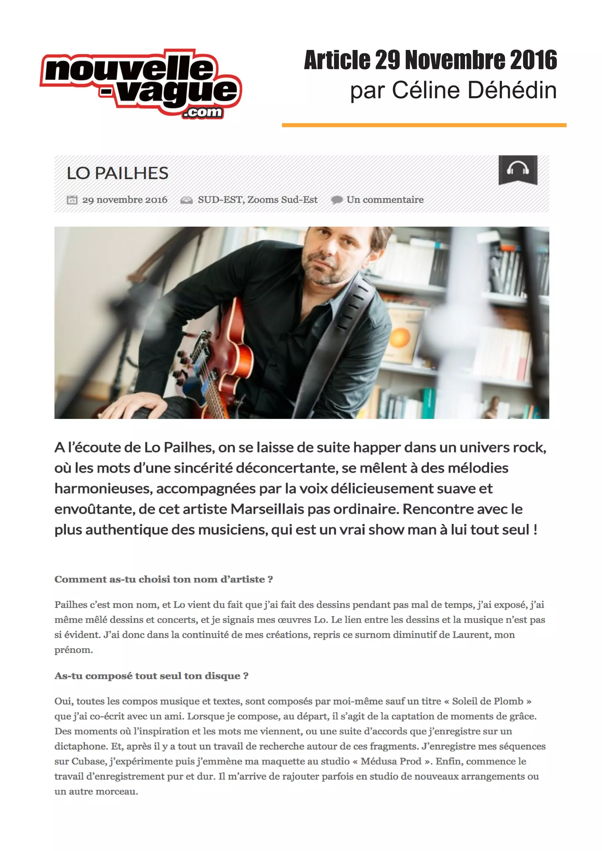 Article 29 Novembre 2016
par Céline Déhédin