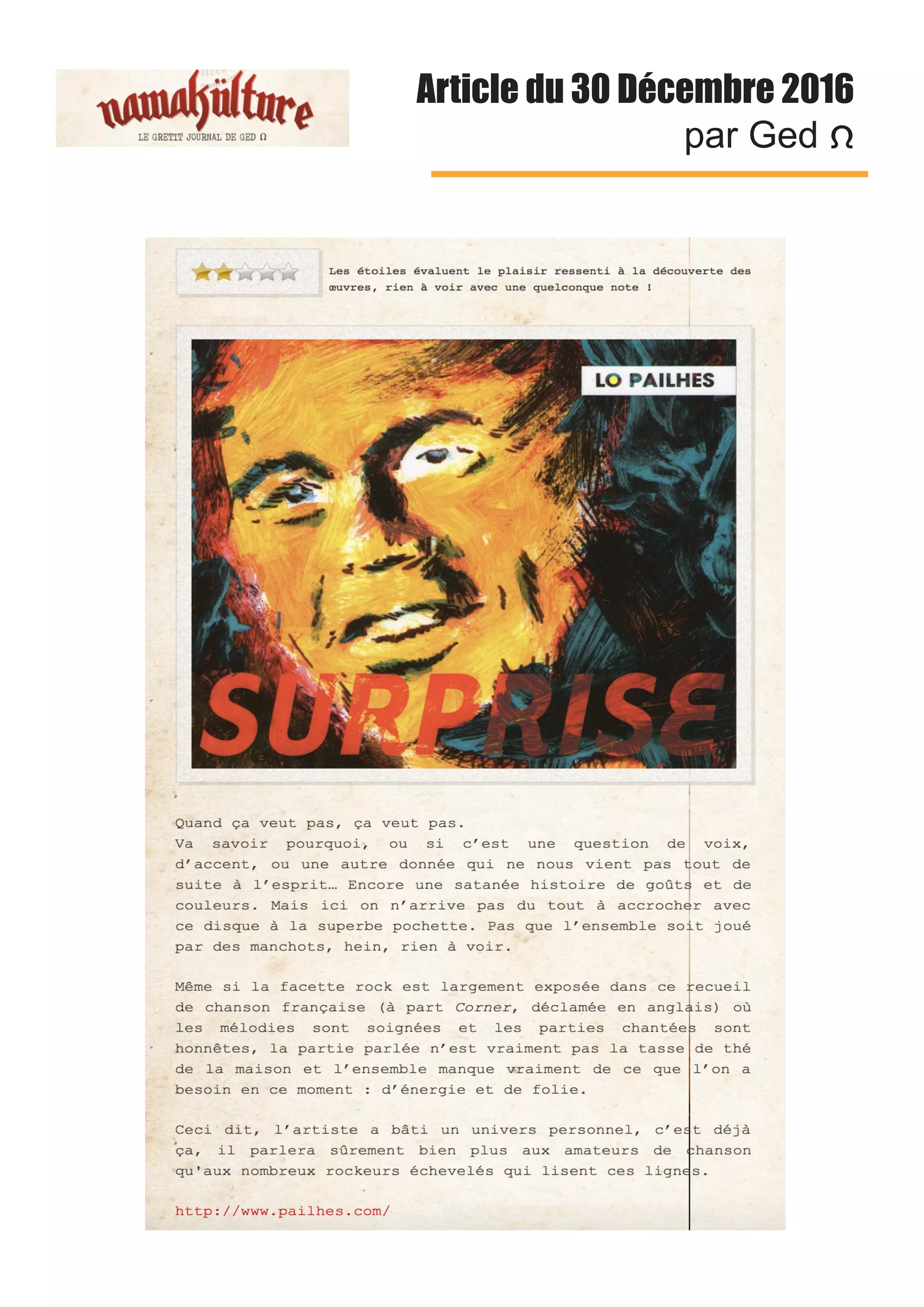 Article du 30 Décembre 2016
par Ged
ʊ