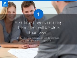 1
In the ‘80s, the median age was 30 years old.
Now, the median age is 33.
First-time buyers entering
the market will be o...