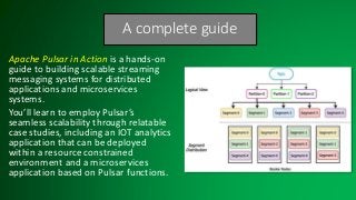 A complete guide
Apache Pulsar in Action is a hands-on
guide to building scalable streaming
messaging systems for distribu...