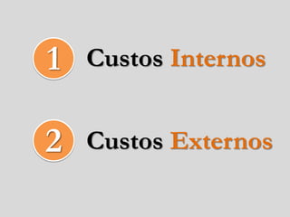 1   Custos Internos


2   Custos Externos
 