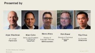 © 2015 SDNCentral. All Rights
Reserved.
Presented by
Roy Chua
Co-Founder
SDxCentral
Arjan Woertman
VP of R&D
ITpreneurs
Ma...