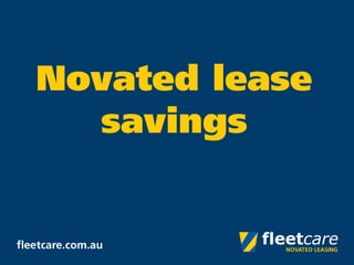 Novated lease savings  