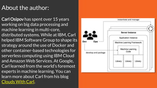 About the author:
Carl Osipov has spent over 15 years
working on big data processing and
machine learning in multi-core,
d...
