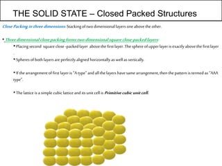Solid Packing Solid state Chemistry - Overview | PPT