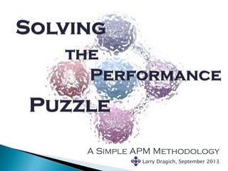 A Simple APM Methodology
Larry Dragich, September 2013
 