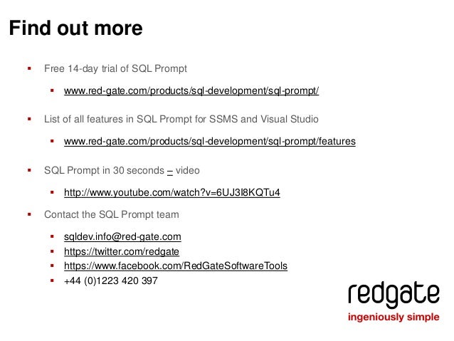 Redgate sql server prompt
