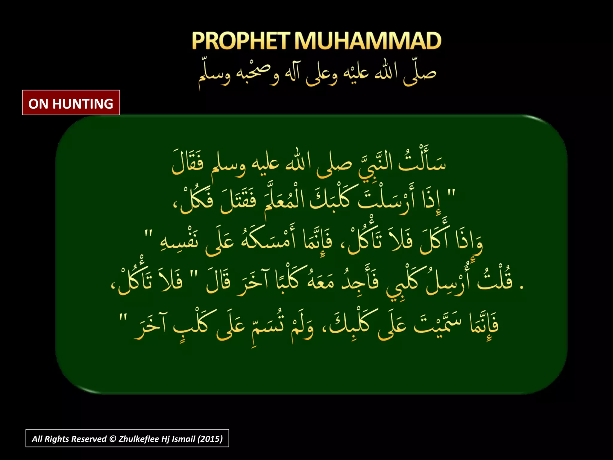 All Rights Reserved © Zhulkeflee Hj Ismail (2015))
ON HUNTING
 