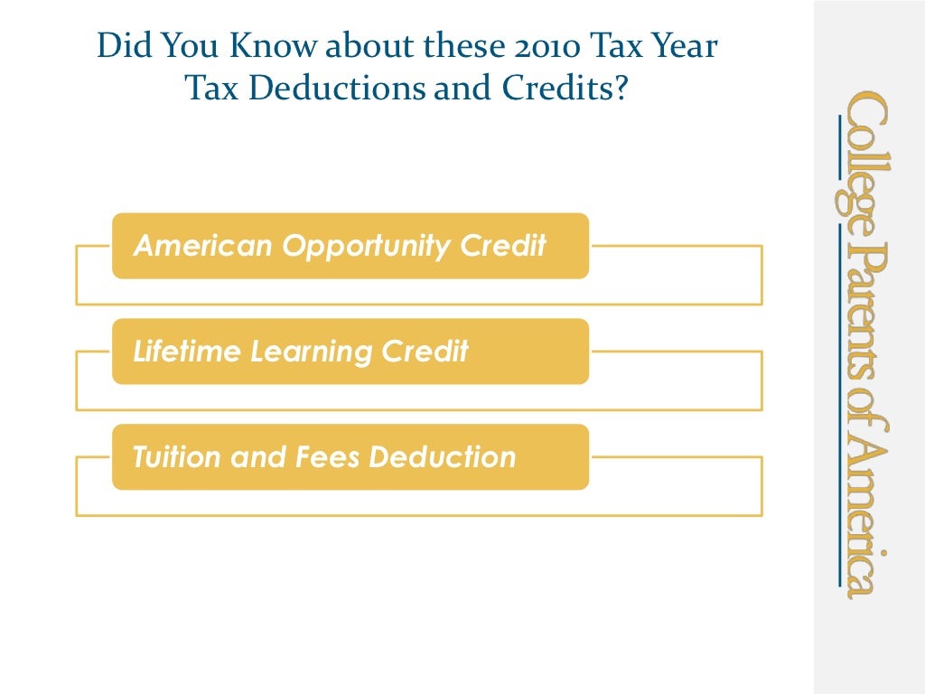 Higher Education Tax Credits and Deductions