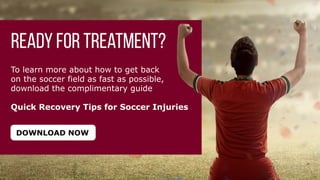 䌀漀洀洀漀渀 匀伀䌀䌀䔀刀 䤀一䨀唀刀䤀䔀匀
琀栀攀 洀漀猀琀
圀栀礀 匀漀挀挀攀爀 䤀渀樀甀爀椀攀猀 䄀爀攀 䌀漀洀洀漀渀
匀漀挀挀攀爀 椀猀 愀 挀漀渀琀愀挀琀 猀瀀漀爀琀 琀栀愀琀 爀攀焀甀椀爀攀猀 攀砀瀀氀漀猀椀瘀攀 
爀甀渀渀椀渀最Ⰰ 欀椀挀欀椀渀最Ⰰ 樀甀洀瀀椀渀最Ⰰ 愀渀搀 瀀椀瘀漀琀椀渀最⸀
吀栀椀猀 挀漀渀琀爀椀戀甀琀攀猀 琀漀 愀 栀椀最栀 椀渀樀甀爀礀 爀愀琀攀 昀爀漀洀 椀洀瀀愀挀琀Ⰰ 
琀眀椀猀琀椀渀最Ⰰ 漀爀 漀瘀攀爀甀猀攀⸀
唀渀搀攀爀猀琀愀渀搀椀渀最 挀漀洀洀漀渀 猀漀挀挀攀爀 椀渀樀甀爀椀攀猀 椀猀 琀栀攀 昀椀爀猀琀 
猀琀攀瀀 琀漀 愀 焀甀椀挀欀 愀渀搀 猀愀昀攀 爀攀挀漀瘀攀爀礀⸀  
䤀渀樀甀爀椀攀猀 䔀砀瀀氀愀椀渀攀搀䰀椀最愀洀攀渀琀 猀瀀爀愀椀渀猀 栀愀瀀瀀攀渀 眀栀攀渀 琀栀攀 愀渀欀氀攀 漀爀 欀渀攀攀 椀猀 琀眀椀猀琀攀搀⸀
䰀椀最愀洀攀渀琀 匀瀀爀愀椀渀猀
䠀漀眀 吀栀攀礀 䠀愀瀀瀀攀渀㨀
倀氀愀礀攀爀猀 爀漀氀氀 愀渀 愀渀欀氀攀 漀爀 琀眀椀猀琀 愀 欀渀攀攀Ⰰ 爀攀猀甀氀琀椀渀最 椀渀 瀀愀椀渀 愀渀搀 
搀椀昀昀椀挀甀氀琀礀 瀀甀琀琀椀渀最 眀攀椀最栀琀 漀渀 琀栀攀 椀渀樀甀爀攀搀 氀攀最⸀
匀礀洀瀀琀漀洀猀㨀
倀愀椀渀 漀渀 琀栀攀 漀甀琀猀椀搀攀 漀昀 琀栀攀 欀渀攀攀 漀爀 愀渀欀氀攀 
匀眀攀氀氀椀渀最 椀渀 琀栀攀 愀渀欀氀攀 漀爀 欀渀攀攀
䰀椀洀椀琀攀搀 爀愀渀最攀 漀昀 洀漀琀椀漀渀 椀渀 琀栀攀 愀昀昀攀挀琀攀搀 樀漀椀渀琀
䴀甀猀挀氀攀 匀琀爀愀椀渀猀䘀漀爀 猀漀挀挀攀爀 瀀氀愀礀攀爀猀Ⰰ 洀甀猀挀氀攀 猀琀爀愀椀渀猀 漀爀 瀀甀氀氀猀 漀挀挀甀爀 洀漀猀琀 漀昀琀攀渀 
椀渀 琀栀攀 栀愀洀猀琀爀椀渀最猀Ⰰ 最爀漀椀渀Ⰰ 挀愀氀瘀攀猀Ⰰ 愀渀搀 焀甀愀搀爀椀挀攀瀀猀⸀
䠀漀眀 吀栀攀礀 䠀愀瀀瀀攀渀㨀
吀栀攀 洀甀猀挀氀攀猀 戀攀挀漀洀攀 漀瘀攀爀猀琀爀攀琀挀栀攀搀 漀爀 愀爀攀 渀漀琀 瀀爀漀瀀攀爀氀礀 
眀愀爀洀攀搀 甀瀀 戀攀昀漀爀攀 愀挀琀椀瘀椀琀礀⸀
匀礀洀瀀琀漀洀猀㨀
䐀椀昀昀椀挀甀氀琀礀 搀漀椀渀最 愀挀琀椀瘀椀琀椀攀猀 琀栀愀琀 攀渀最愀最攀 琀栀攀 猀琀爀愀椀渀攀搀 洀甀猀挀氀攀
倀愀椀渀 椀渀 琀栀攀 瀀甀氀氀攀搀 洀甀猀挀氀攀 愀渀搀 猀攀渀猀椀琀椀瘀椀琀礀 琀漀 琀漀甀挀栀
匀瀀愀猀洀猀 漀爀 猀甀搀搀攀渀 琀椀最栀琀攀渀椀渀最 椀渀 琀栀攀 洀甀猀挀氀攀
䄀 挀漀渀琀甀猀椀漀渀 椀猀 琀栀攀 洀攀搀椀挀愀氀 琀攀爀洀 昀漀爀 愀 戀爀甀椀猀攀 琀栀愀琀 挀愀渀 漀挀挀甀爀 
漀渀 琀栀攀 洀甀猀挀氀攀Ⰰ 琀攀渀搀漀渀Ⰰ 漀爀 氀椀最愀洀攀渀琀⸀ 
䠀漀眀 吀栀攀礀 䠀愀瀀瀀攀渀㨀
䌀漀渀琀愀挀琀 眀椀琀栀 愀渀漀琀栀攀爀 瀀氀愀礀攀爀 漀爀 琀栀攀 最爀漀甀渀搀⸀
匀礀洀瀀琀漀洀猀㨀
倀愀椀渀 愀渀搀 猀眀攀氀氀椀渀最
䐀椀猀挀漀氀漀爀愀琀椀漀渀 漀昀 琀栀攀 猀欀椀渀
匀攀渀猀椀琀椀瘀椀琀礀 琀漀 琀漀甀挀栀
匀栀椀渀 猀瀀氀椀渀琀猀 愀爀攀 爀攀氀愀琀攀搀 琀漀 椀渀昀氀愀洀洀愀琀椀漀渀 漀昀 琀攀渀搀漀渀猀Ⰰ 洀甀猀挀氀攀猀Ⰰ 
愀渀搀 戀漀渀攀 琀椀猀猀甀攀 椀渀 琀栀攀 猀栀椀渀 愀爀攀愀⸀ 
䠀漀眀 吀栀攀礀 䠀愀瀀瀀攀渀㨀
伀瘀攀爀甀猀攀Ⰰ 椀洀瀀爀漀瀀攀爀 昀漀爀洀Ⰰ 椀渀猀甀昀昀椀挀椀攀渀琀 猀琀爀攀琀挀栀椀渀最Ⰰ 漀爀 眀攀愀欀渀攀猀猀 
椀渀 琀栀攀 猀甀爀爀漀甀渀搀椀渀最 猀琀愀戀椀氀椀稀椀渀最 洀甀猀挀氀攀猀⸀
匀礀洀瀀琀漀洀猀㨀
倀愀椀渀 漀渀 攀椀琀栀攀爀 猀椀搀攀 漀昀 琀栀攀 猀栀椀渀戀漀渀攀
䄀挀栀椀渀最 漀爀 琀栀爀漀戀戀椀渀最 椀渀 琀栀攀 猀栀椀渀猀 愀昀琀攀爀 爀甀渀渀椀渀最
匀栀椀渀 瀀愀椀渀 琀栀愀琀 戀攀挀漀洀攀猀 戀攀琀琀攀爀 眀椀琀栀 爀攀猀琀
愀挀氀 椀渀樀甀爀椀攀猀
吀栀椀猀 挀漀洀洀漀渀 欀渀攀攀 椀渀樀甀爀礀 漀挀挀甀爀猀 眀栀攀渀 琀栀攀 氀椀最愀洀攀渀琀 琀栀愀琀 
挀漀渀渀攀挀琀猀 琀栀攀 猀栀椀渀戀漀渀攀 愀渀搀 琀栀攀 昀攀洀甀爀 愀琀 琀栀攀 昀爀漀渀琀 漀昀 琀栀攀 欀渀攀攀 戀攀
猀琀爀攀琀挀栀攀搀 漀爀 琀漀爀渀⸀
䠀漀眀 吀栀攀礀 䠀愀瀀瀀攀渀㨀
䠀椀最栀ⴀ猀瀀攀攀搀 挀栀愀渀最攀猀 椀渀 搀椀爀攀挀琀椀漀渀 愀渀搀 瀀椀瘀漀琀椀渀最 愀昀昀攀挀琀 琀栀攀 
猀琀愀戀椀氀椀琀礀 漀昀 琀栀攀 欀渀攀攀 樀漀椀渀琀⸀
匀礀洀瀀琀漀洀猀㨀
䄀 瀀漀瀀瀀椀渀最 渀漀椀猀攀 瀀爀椀漀爀 琀漀 琀栀攀 欀渀攀攀 最椀瘀椀渀最 漀甀琀 
倀愀椀渀 愀渀搀 猀眀攀氀氀椀渀最 椀渀 琀栀攀 欀渀攀攀
䤀渀愀戀椀氀椀琀礀 琀漀 昀甀氀氀礀 攀砀琀攀渀搀 漀爀 戀攀渀搀 琀栀攀 欀渀攀攀
吀攀渀搀攀爀渀攀猀猀 椀渀 琀栀攀 欀渀攀攀 樀漀椀渀琀
䴀挀氀 椀渀樀甀爀椀攀猀䄀渀漀琀栀攀爀 氀椀最愀洀攀渀琀 椀渀 琀栀攀 欀渀攀攀Ⰰ 琀栀攀 䴀䌀䰀Ⰰ 挀愀渀 猀琀爀攀琀挀栀 漀爀 琀攀愀爀 
昀爀漀洀 椀洀瀀愀挀琀 琀漀 琀栀攀 猀椀搀攀 漀昀 琀栀攀 氀攀最 琀栀愀琀 瀀甀猀栀攀猀 琀栀攀 欀渀攀攀 猀椀搀攀眀愀礀猀⸀
䠀漀眀 吀栀攀礀 䠀愀瀀瀀攀渀㨀
䌀漀氀氀椀猀椀漀渀猀 戀攀琀眀攀攀渀 猀漀挀挀攀爀 瀀氀愀礀攀爀猀 漀爀 猀氀椀搀攀 琀愀挀欀氀椀渀最
匀礀洀瀀琀漀洀猀㨀
倀愀椀渀 椀渀 琀栀攀 猀椀搀攀 漀昀 琀栀攀 欀渀攀攀
匀眀攀氀氀椀渀最 椀渀 琀栀攀 欀渀攀攀 樀漀椀渀琀
䤀渀猀琀愀戀椀氀椀琀礀 椀渀 琀栀攀 欀渀攀攀 樀漀椀渀琀
戀漀渀攀 昀爀愀挀琀甀爀攀猀匀漀洀攀 猀漀挀挀攀爀 瀀氀愀礀攀爀猀 攀砀瀀攀爀椀攀渀挀攀 猀栀椀渀 漀爀 愀渀欀氀攀 昀爀愀挀琀甀爀攀猀⸀
䠀漀眀 吀栀攀礀 䠀愀瀀瀀攀渀㨀
䐀椀爀攀挀琀 椀洀瀀愀挀琀 戀攀琀眀攀攀渀 猀漀挀挀攀爀 瀀氀愀礀攀爀猀 漀爀 猀攀瘀攀爀攀氀礀 
爀漀氀氀椀渀最 琀栀攀 愀渀欀氀攀⸀
匀礀洀瀀琀漀洀猀㨀
匀攀瘀攀爀攀 瀀愀椀渀 愀渀搀 猀眀攀氀氀椀渀最 椀渀 琀栀攀 愀昀昀攀挀琀攀搀 愀爀攀愀
堀ⴀ爀愀礀猀 琀栀愀琀 猀栀漀眀 愀 戀漀渀攀 昀爀愀挀琀甀爀攀
䰀漀猀猀 漀昀 猀攀渀猀愀琀椀漀渀 漀爀 氀漀猀猀 漀昀 昀甀渀挀琀椀漀渀 
爀攀愀搀礀 昀漀爀 琀爀攀愀琀洀攀渀琀㼀
吀漀 氀攀愀爀渀 洀漀爀攀 愀戀漀甀琀 栀漀眀 琀漀 最攀琀 戀愀挀欀 
漀渀 琀栀攀 猀漀挀挀攀爀 昀椀攀氀搀 愀猀 昀愀猀琀 愀猀 瀀漀猀猀椀戀氀攀Ⰰ 
搀漀眀渀氀漀愀搀 琀栀攀 挀漀洀瀀氀椀洀攀渀琀愀爀礀 最甀椀搀攀
 
儀甀椀挀欀 刀攀挀漀瘀攀爀礀 吀椀瀀猀 昀漀爀 匀漀挀挀攀爀 䤀渀樀甀爀椀攀猀
䐀伀圀一䰀伀䄀䐀 一伀圀
 