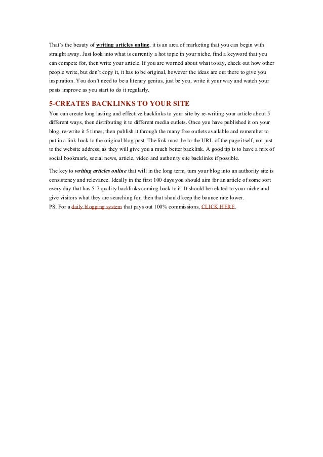 Writing articles online