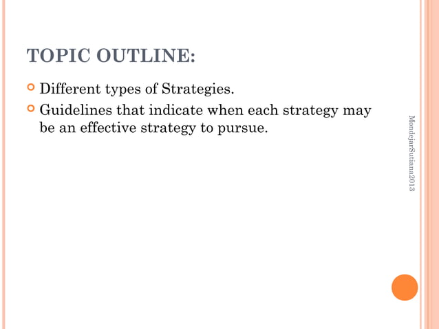 Strategic Management Types Of Strategy PPT